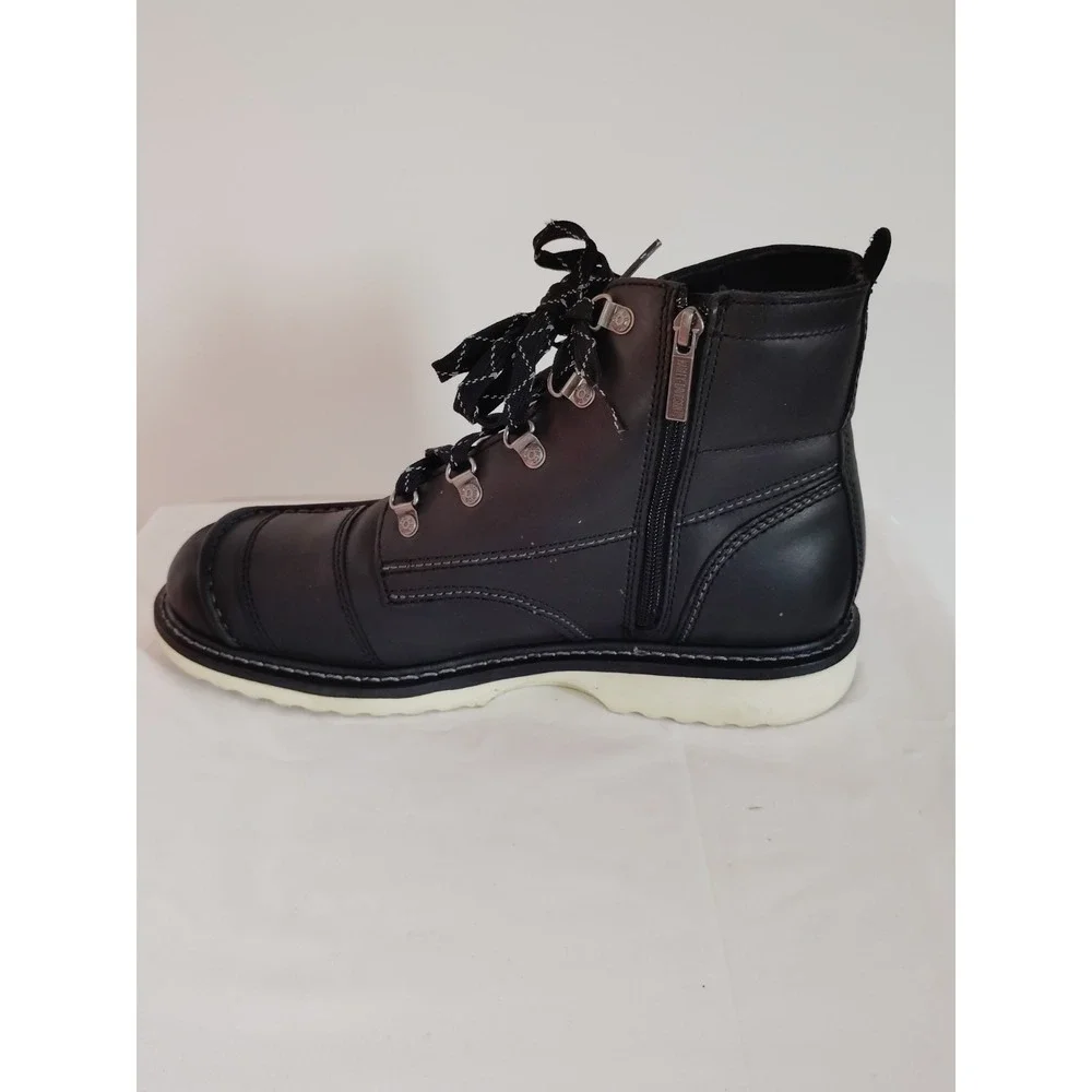 Harley‑Davidson Bremen Black Leather Motorcycle Riding Boots Men 10 Lace Up Goth